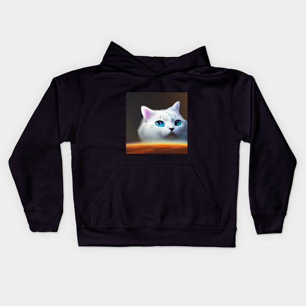 White Kitten Kids Hoodie by Patrick Merching